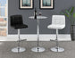 Lenny Tufted Adjustable Faux Leather Bar Stool Black (Set of 2)
