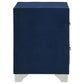 Melody Upholstered 2-drawer Nightstand Pacific Blue