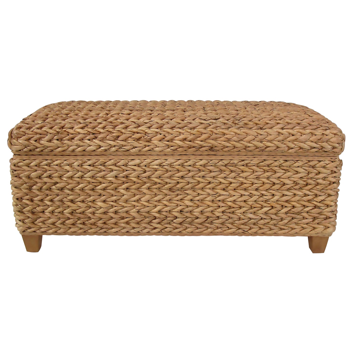 Laughton Hand-Woven Banana Leaf Storage Bench Natural