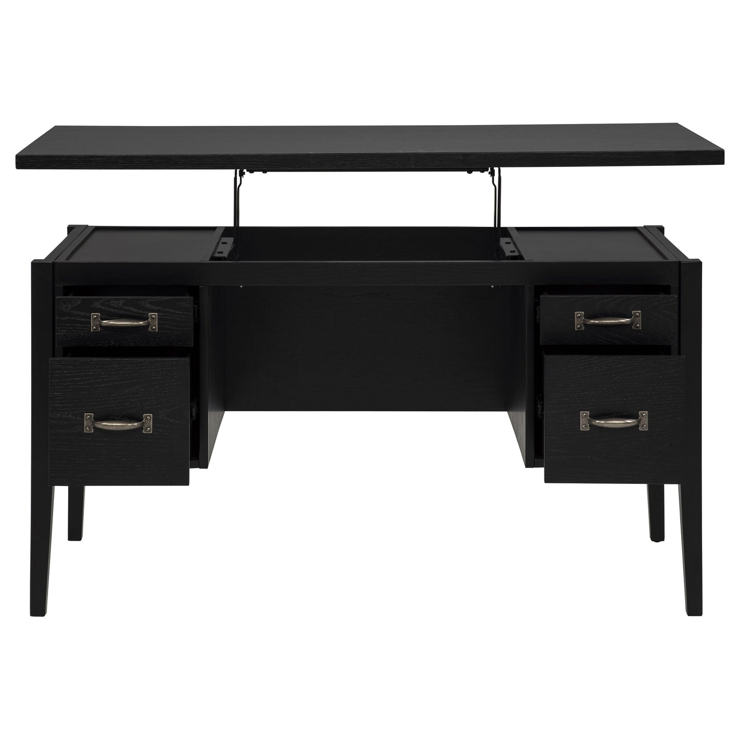 Graham 4-Drawer Lift-Top Computer Desk Black