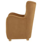 Thornton Velvet Upholstered Wingback Lounge Accent Chair Cognac