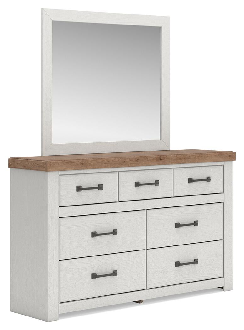 Savonport Queen Panel Bed with Storage, Dresser and Mirror