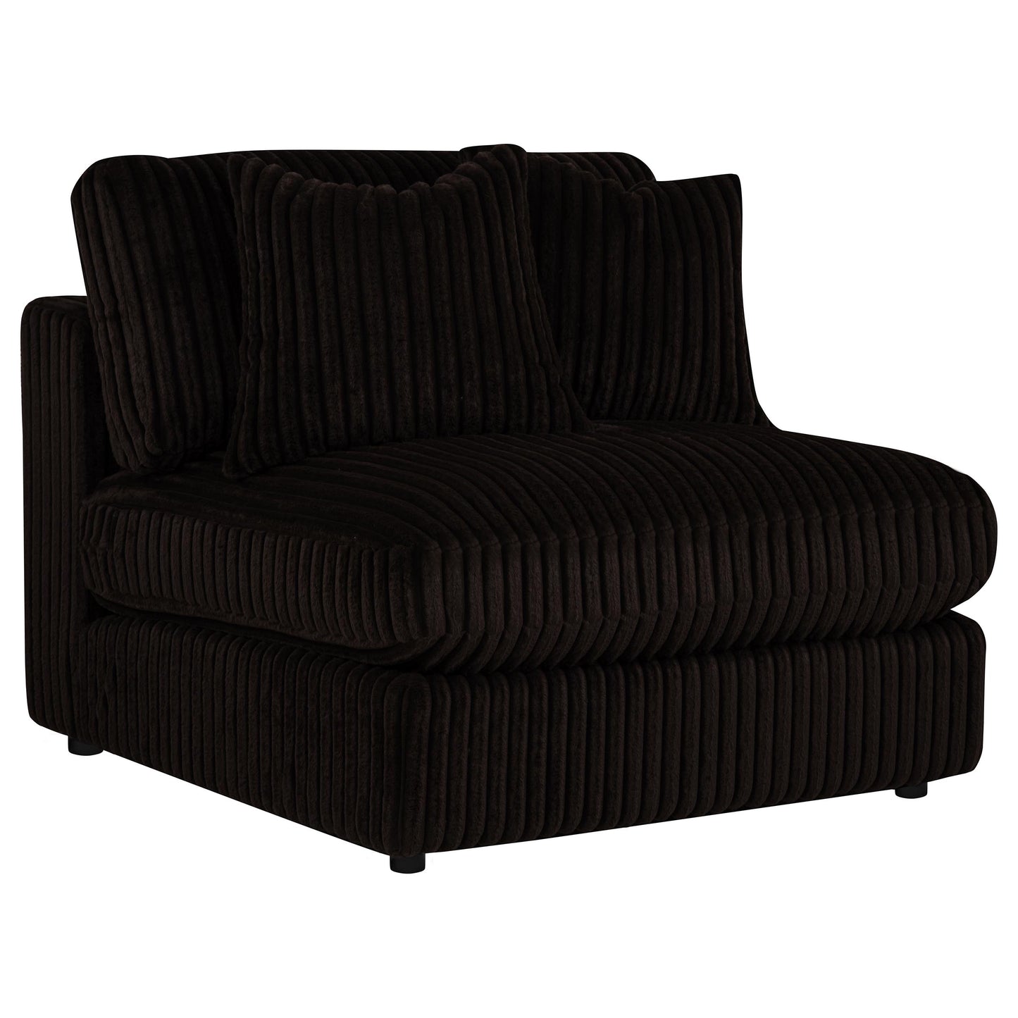 Blaine Corduroy Armless Chair with Reversible Cushions Chocolate Brown