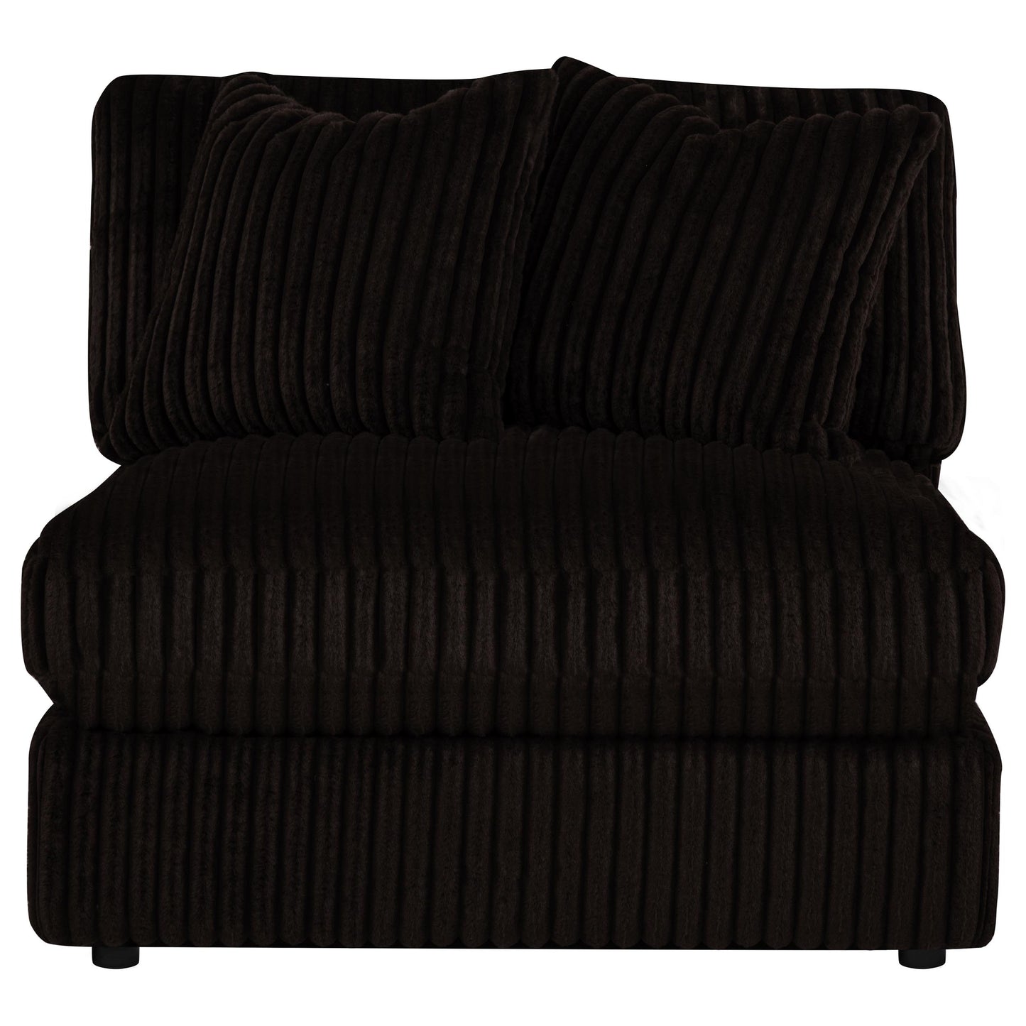 Blaine Corduroy Armless Chair with Reversible Cushions Chocolate Brown