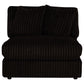 Blaine Corduroy Armless Chair with Reversible Cushions Chocolate Brown
