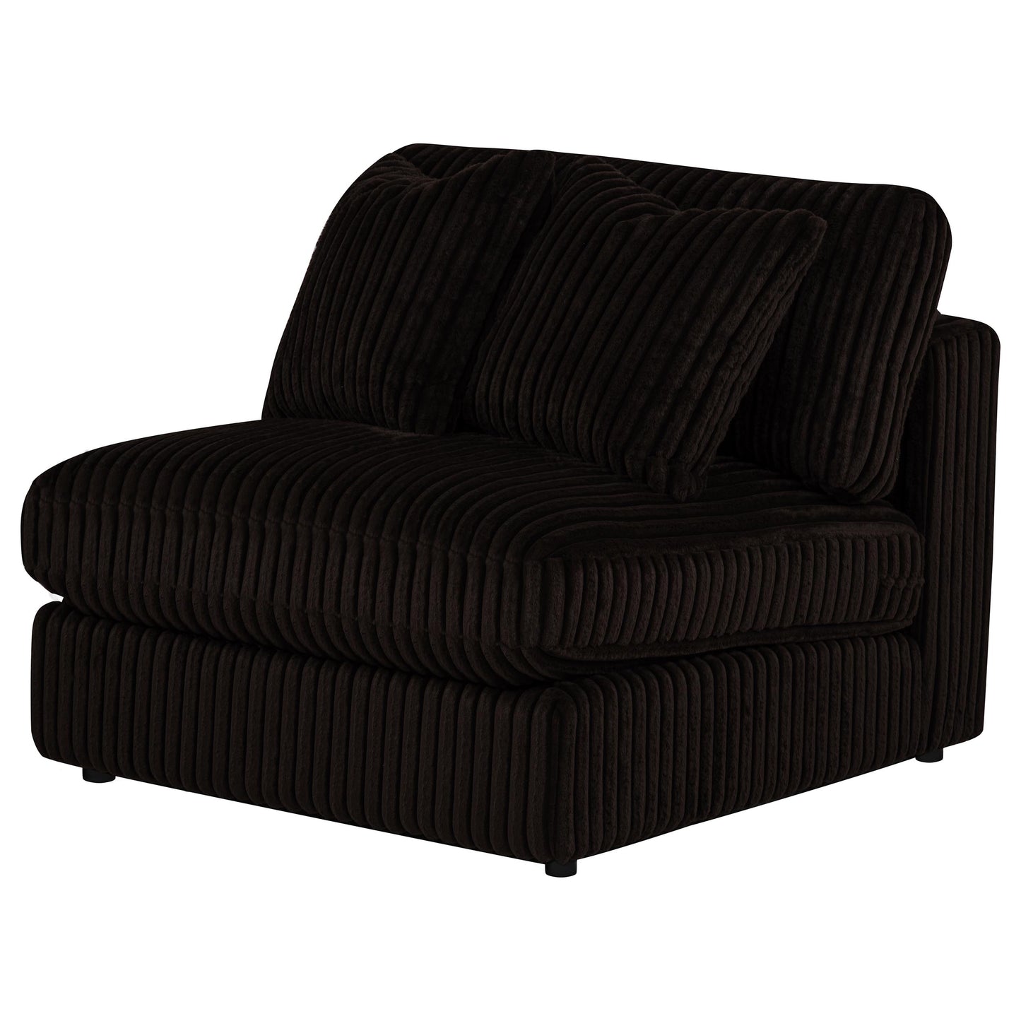 Blaine Corduroy Armless Chair with Reversible Cushions Chocolate Brown