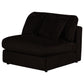 Blaine Corduroy Armless Chair with Reversible Cushions Chocolate Brown