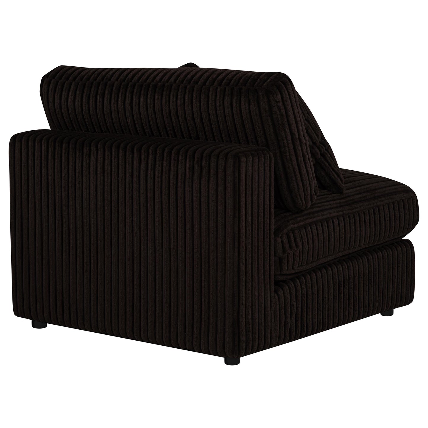 Blaine Corduroy Armless Chair with Reversible Cushions Chocolate Brown