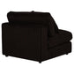 Blaine Corduroy Armless Chair with Reversible Cushions Chocolate Brown