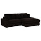 Blaine 2-Piece Corduroy Reversible Chaise Sectional Sofa Chocolate Brown