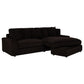 Blaine 2-Piece Corduroy Reversible Chaise Sectional Sofa Chocolate Brown
