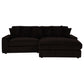 Blaine 2-Piece Corduroy Reversible Chaise Sectional Sofa Chocolate Brown