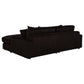 Blaine 2-Piece Corduroy Reversible Chaise Sectional Sofa Chocolate Brown