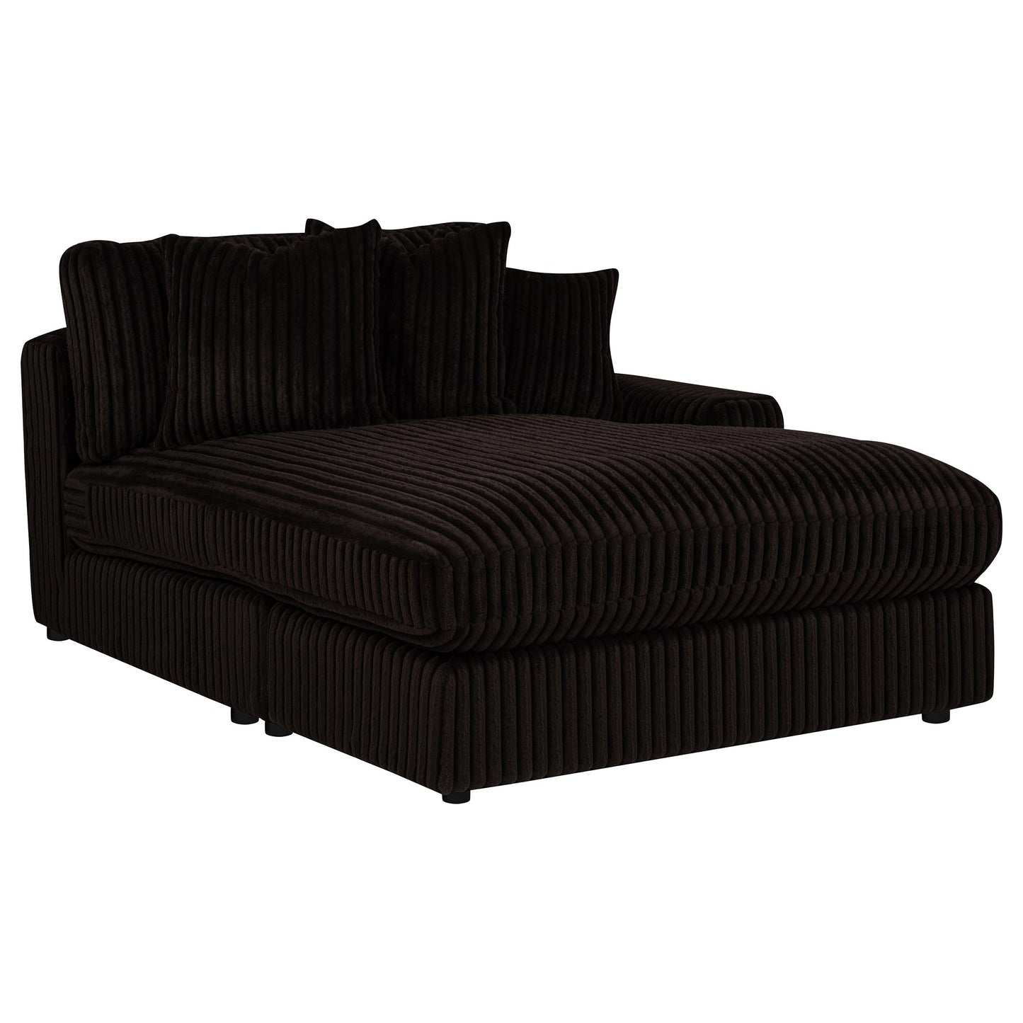 Blaine 2-Piece Corduroy Reversible Chaise Sectional Sofa Chocolate Brown