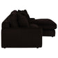Blaine 2-Piece Corduroy Reversible Chaise Sectional Sofa Chocolate Brown