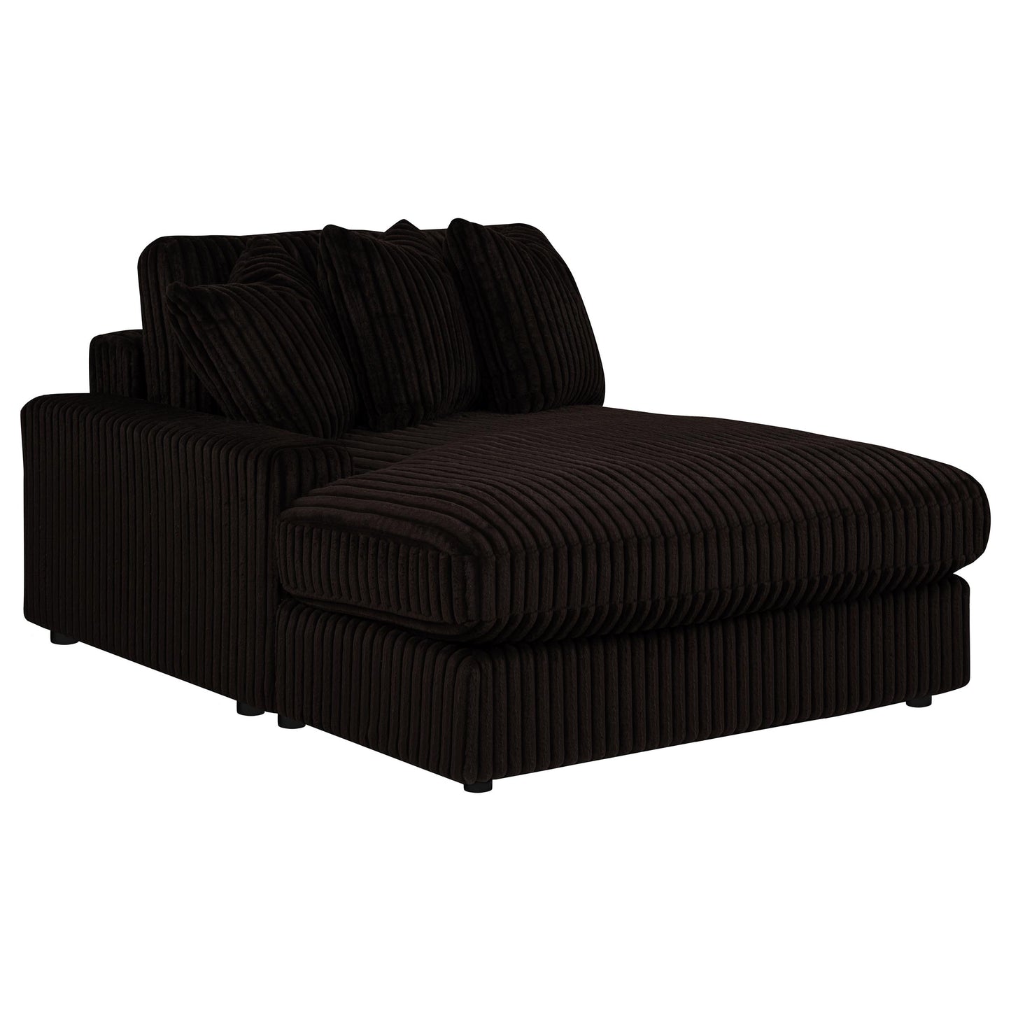 Blaine 2-Piece Corduroy Reversible Chaise Sectional Sofa Chocolate Brown