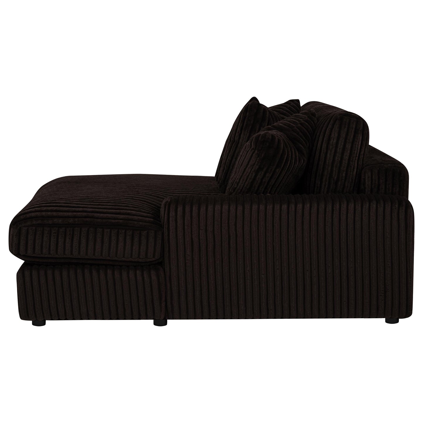 Blaine 2-Piece Corduroy Reversible Chaise Sectional Sofa Chocolate Brown