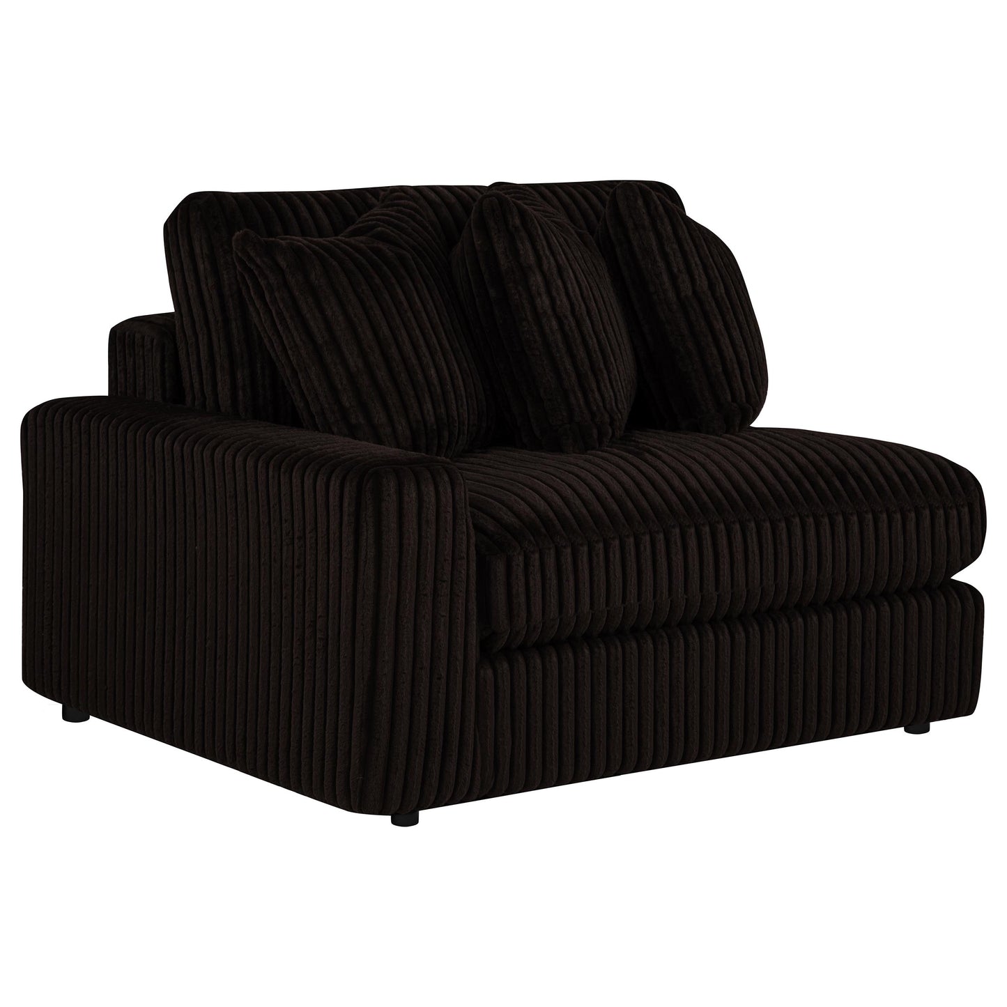 Blaine 2-Piece Corduroy Reversible Chaise Sectional Sofa Chocolate Brown