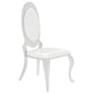 Antoine 7-piece Black Tempered Glass Dining Set Cream White Chairs
