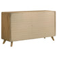 Bennett Full Cream Upholstered 4-Piece Mid-Century Bedroom Set Light Oak