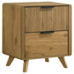 Bennett Full Cream Upholstered 4-Piece Mid-Century Bedroom Set Light Oak