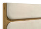 Bennett Full Cream Upholstered 5-Piece Mid-Century Bedroom Set Light Oak