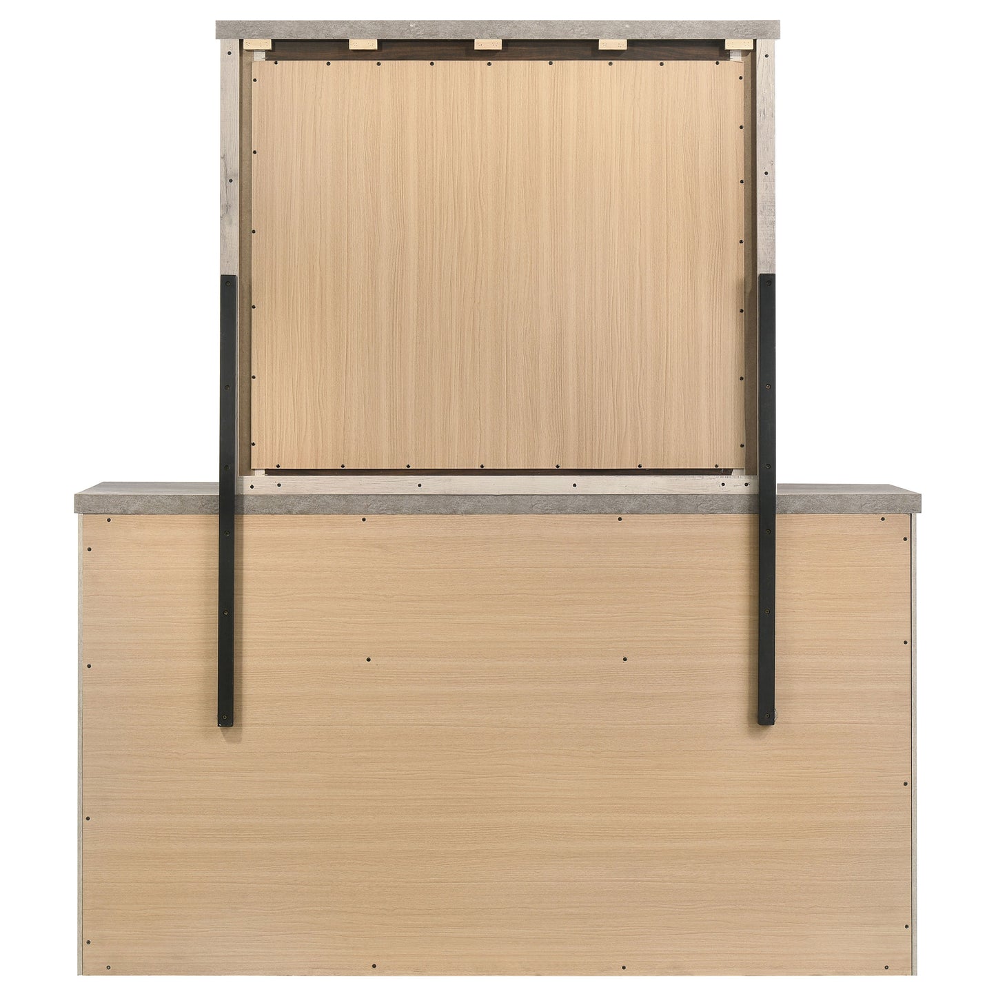 Nevado Farmhouse 7-Drawer Dresser and Beveled Mirror Set