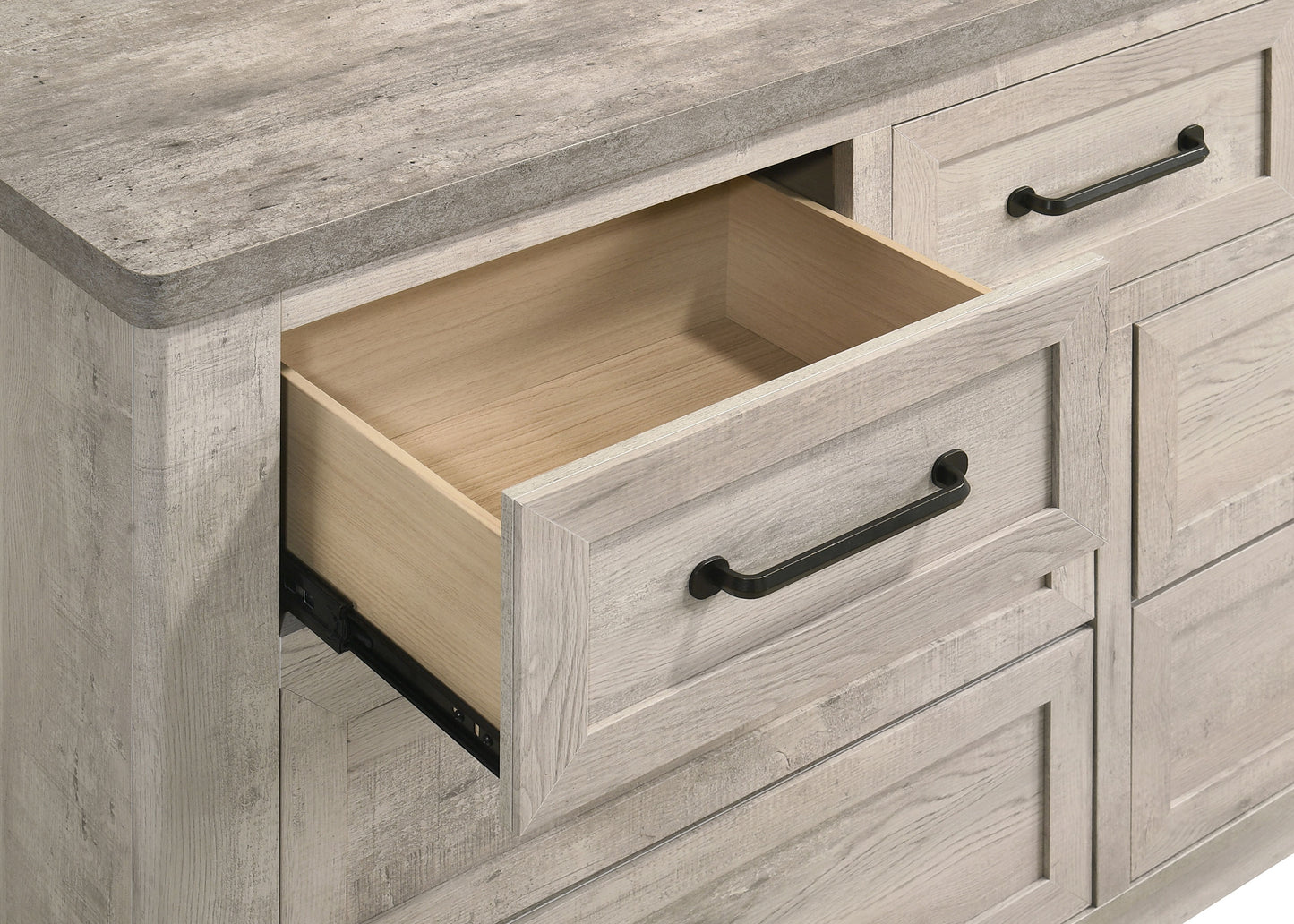 Nevado Farmhouse 7-Drawer Dresser and Beveled Mirror Set