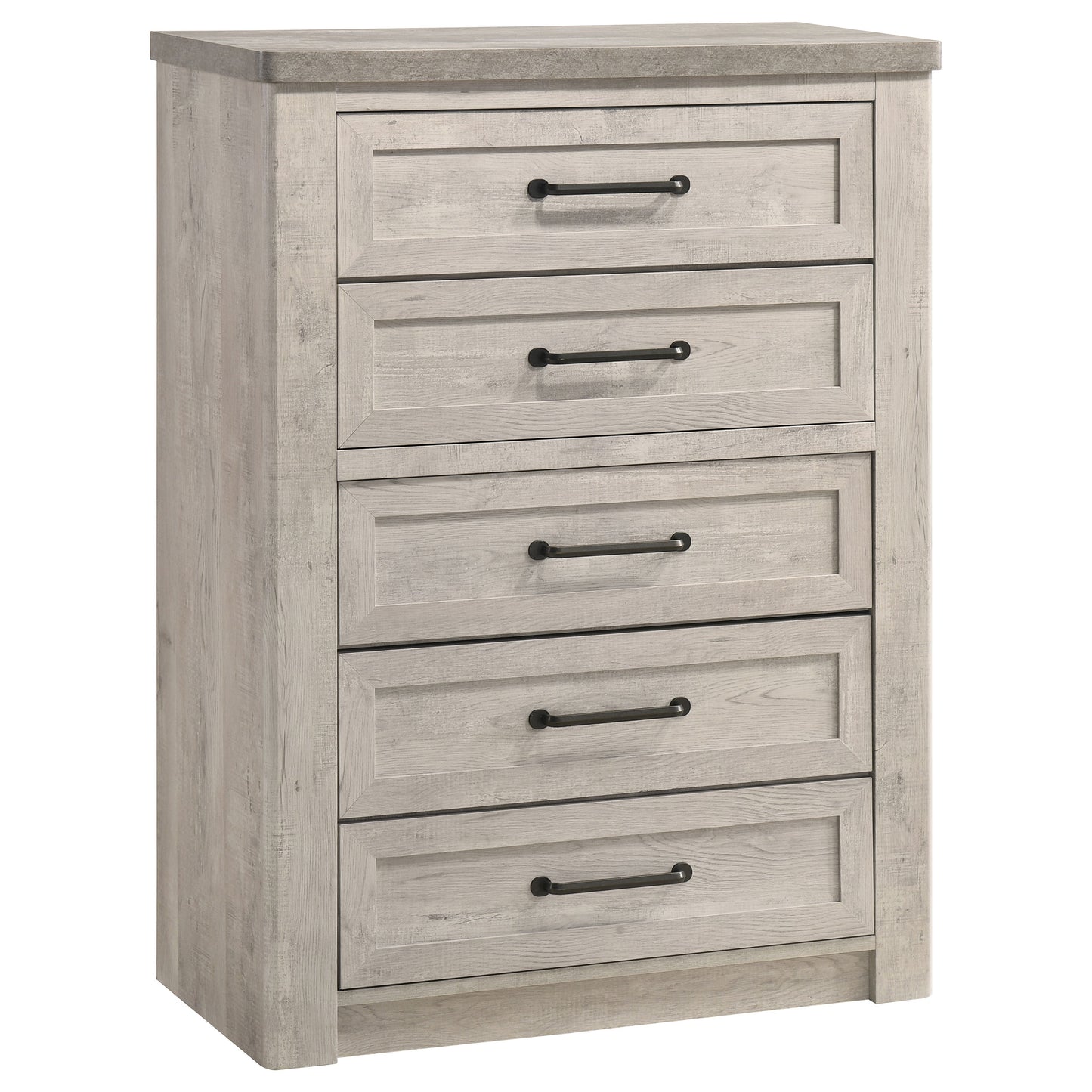 Nevado Farmhouse 5-Drawer Chest Grey and Weathered Taupe