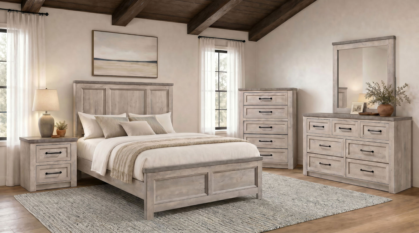 Nevado Farmhouse 5-Drawer Chest Grey and Weathered Taupe