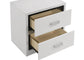 Viana Contemporary 2-Drawer Nightstand with Chrome Pulls White High Gloss