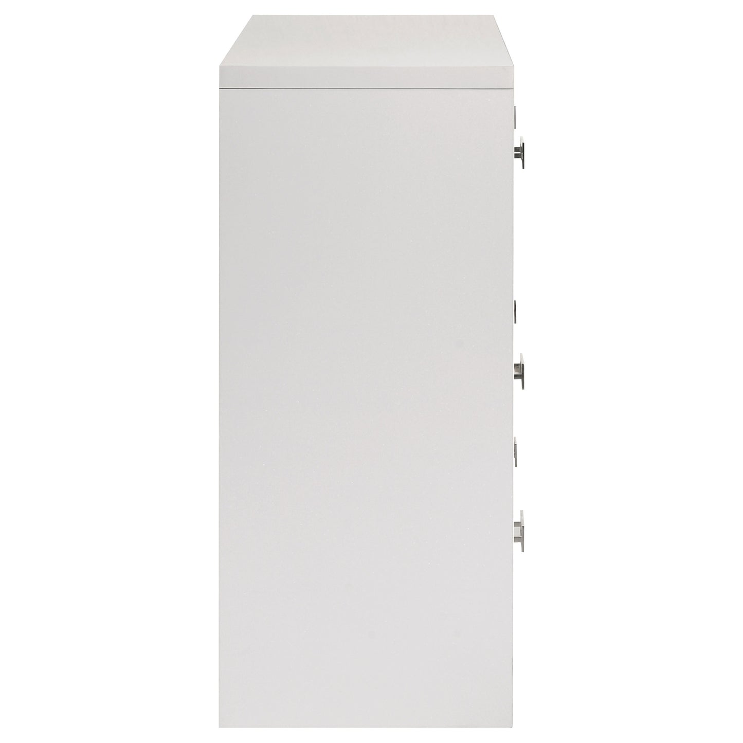Viana 6-Drawer Bedroom Dresser with Chrome Pulls White High Gloss