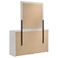 Viana 6-Drawer Bedroom Dresser with Beveled Mirror White High Gloss