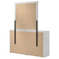 Viana 6-Drawer Bedroom Dresser with Beveled Mirror White High Gloss