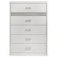 Viana 5-Drawer Chest of Drawers with Chrome Pulls White High Gloss