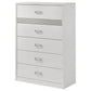 Viana 5-Drawer Chest of Drawers with Chrome Pulls White High Gloss