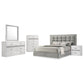 Viana 5-Piece Eastern King Platform Bedroom Set Grey and White High Gloss