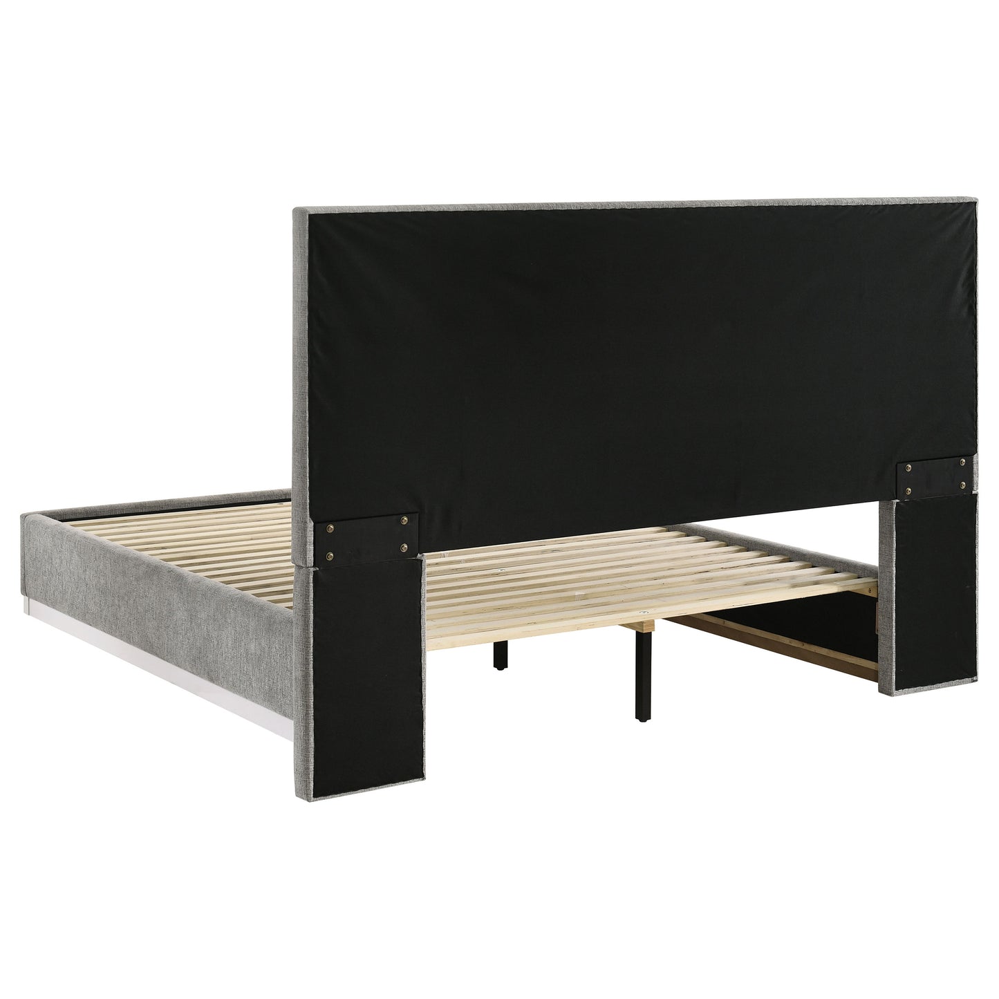 Viana 5-Piece Eastern King Platform Bedroom Set Grey and White High Gloss