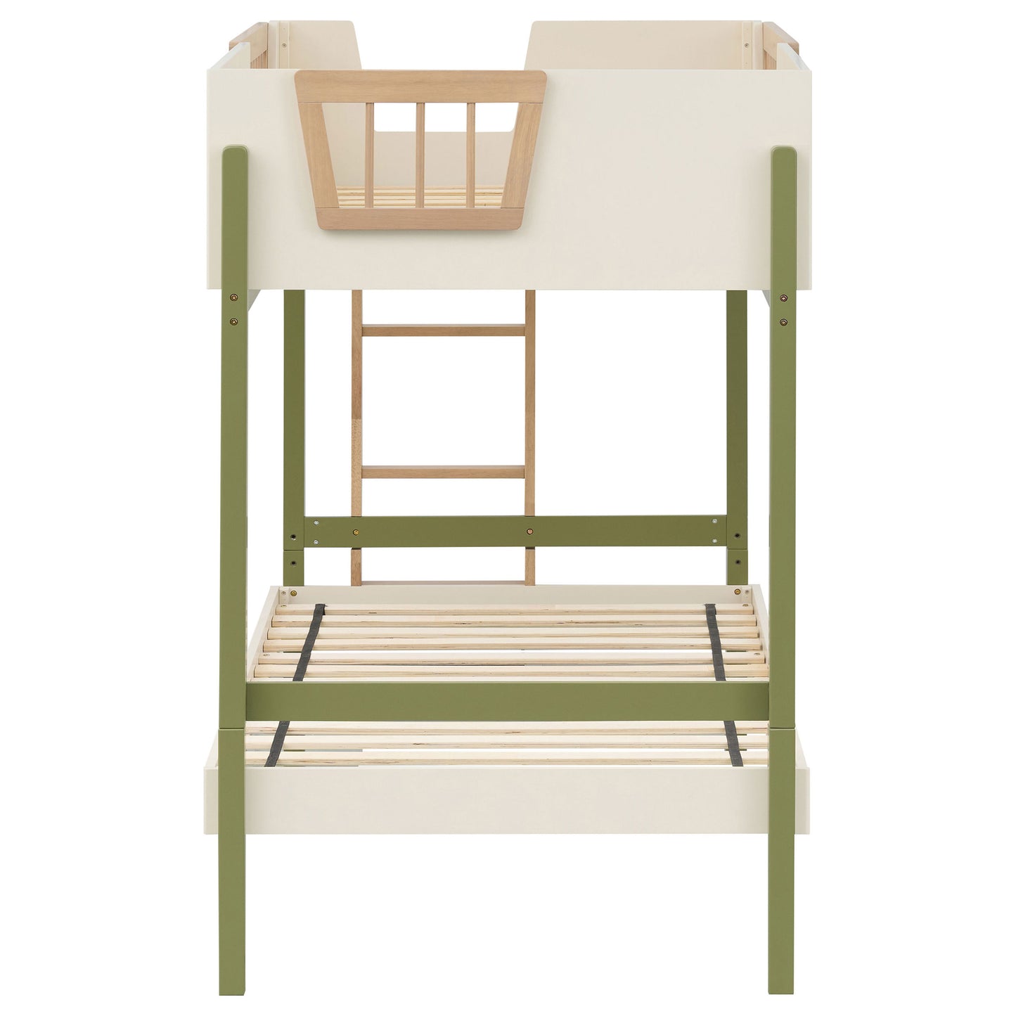 Evren Twin-over-Twin Bunk Bed with Ladder Tri-Tone