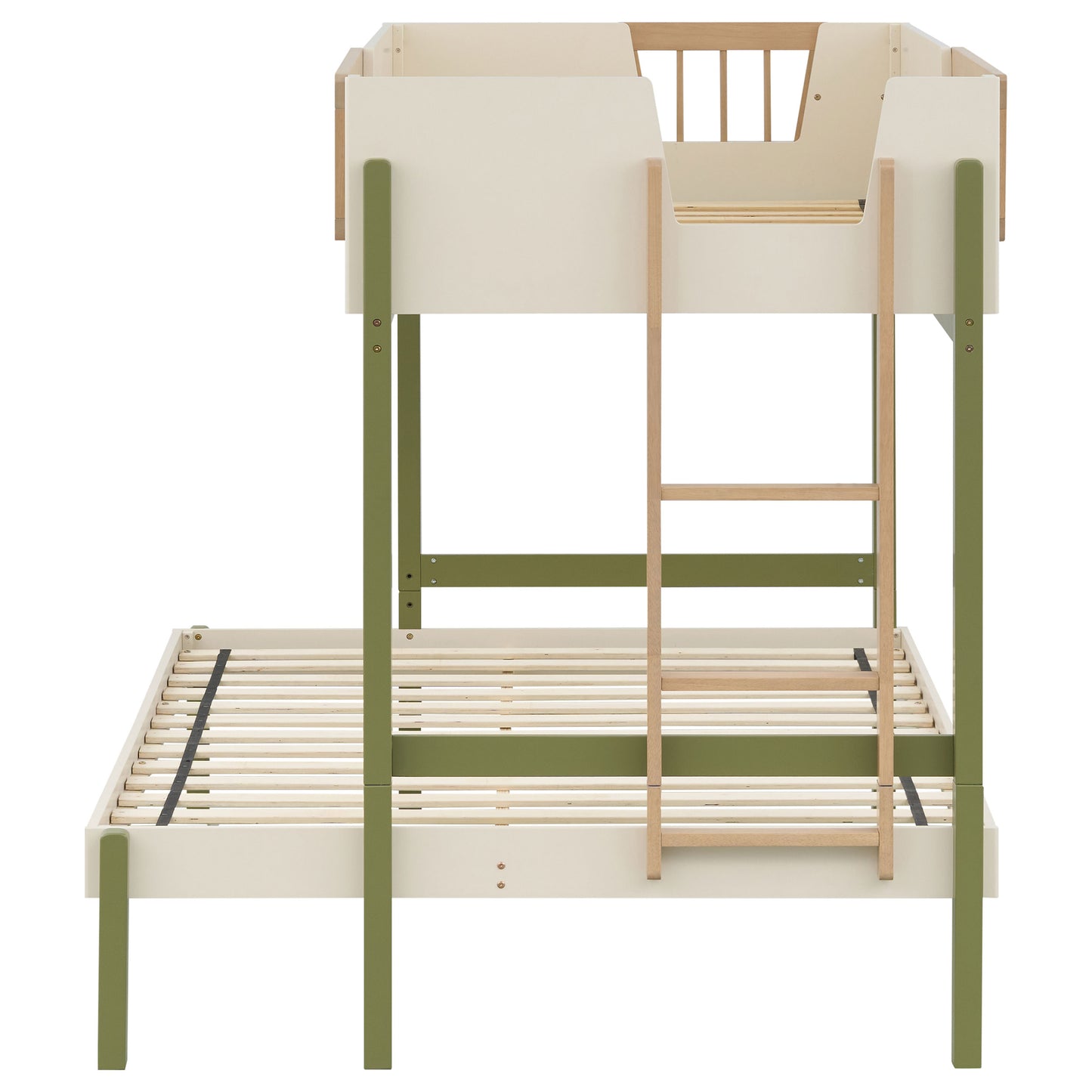 Evren Twin-over-Full Bunk Bed with Ladder Tri-Tone