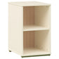 Evren 2-cubby Vertical Bookcase with Natural Interior Off White