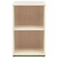 Evren 2-cubby Vertical Bookcase with Natural Interior Off White