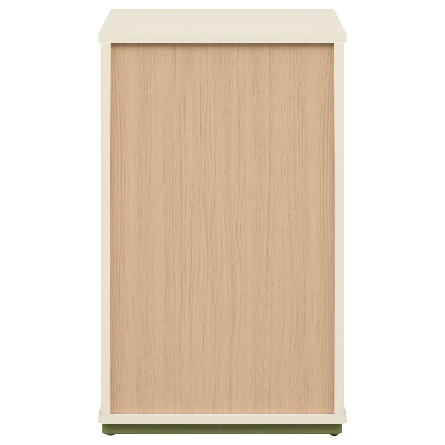 Evren 2-cubby Vertical Bookcase with Natural Interior Off White