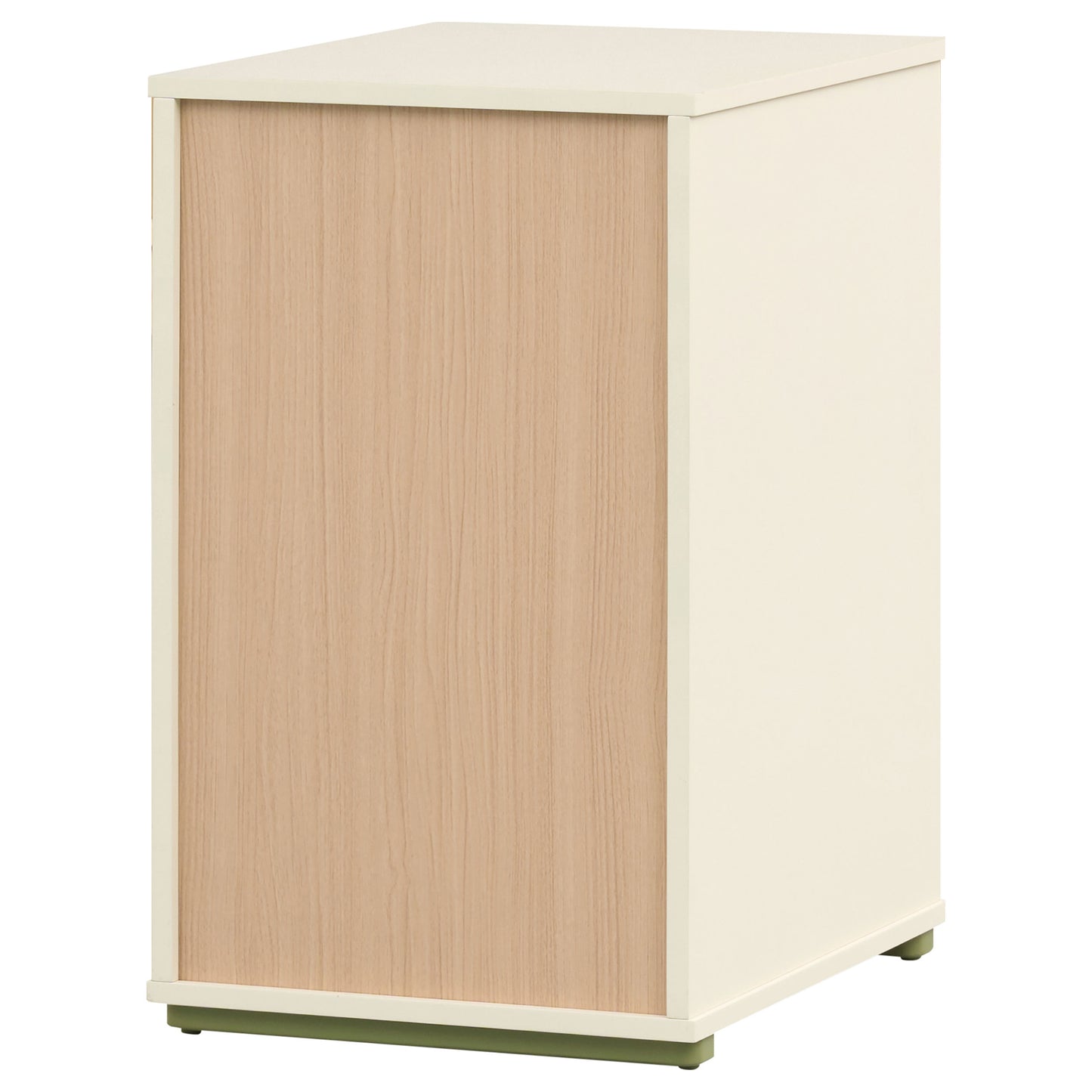 Evren 2-cubby Vertical Bookcase with Natural Interior Off White