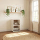 Evren 2-cubby Vertical Bookcase with Natural Interior Off White