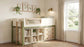 Evren 2-cubby Vertical Bookcase with Natural Interior Off White