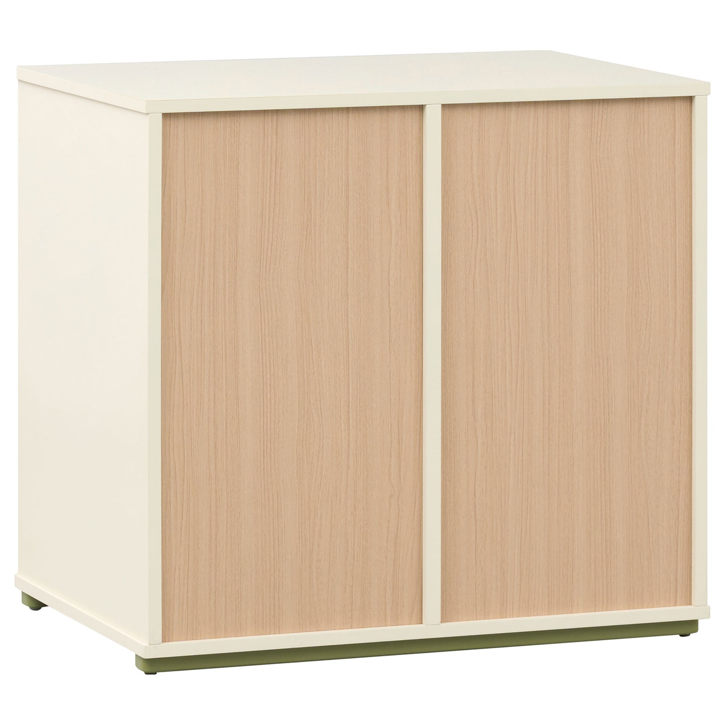 Evren 4-cubby Horizontal Bookcase with Natural Interior Off White