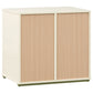 Evren 4-cubby Horizontal Bookcase with Natural Interior Off White