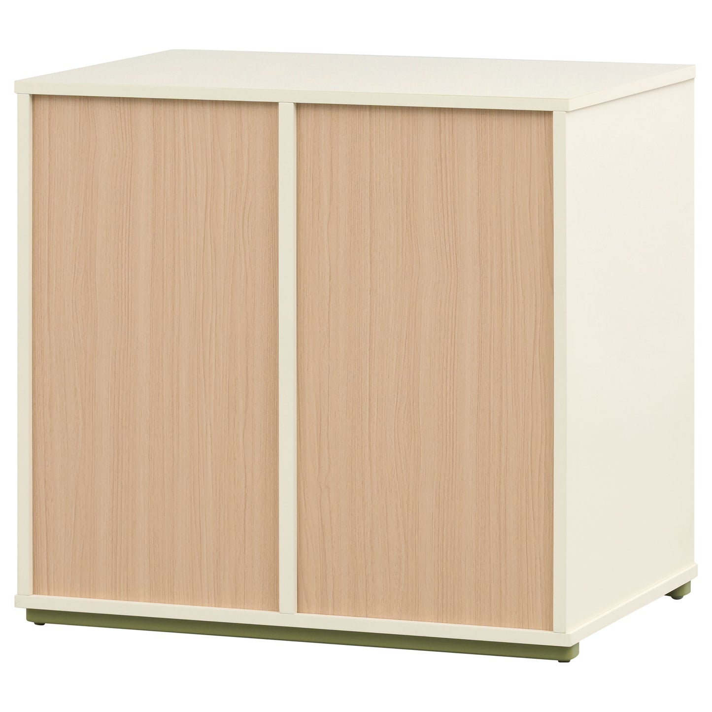 Evren 4-cubby Horizontal Bookcase with Natural Interior Off White