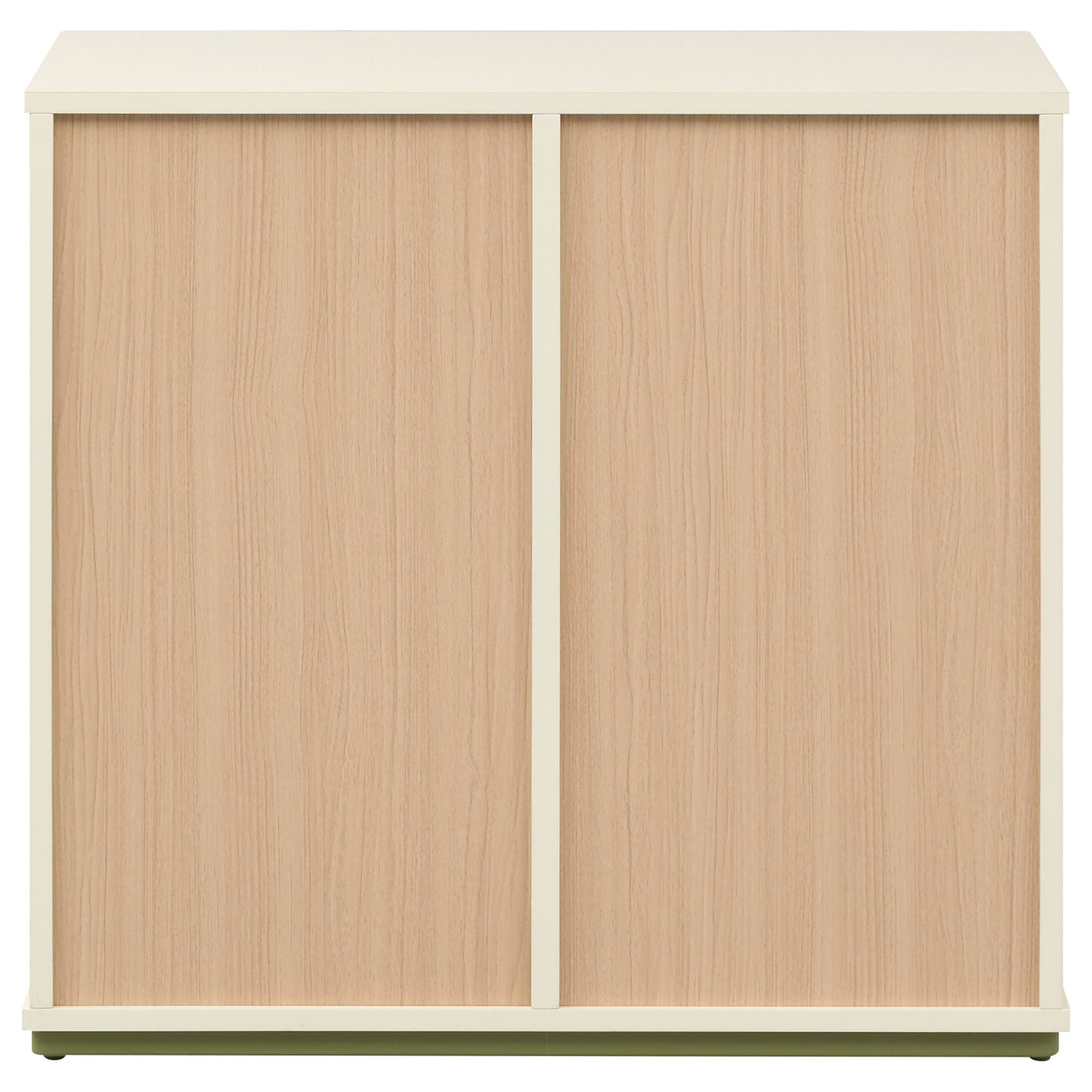 Evren 4-cubby Horizontal Bookcase with Natural Interior Off White